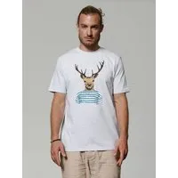 watapparel watapparel T-Shirt Unisex Hirsch, Cool heather grey, – Produktbild 1 von 1