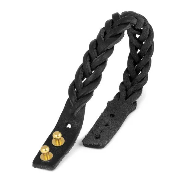 Simaru Simaru Herren-Armband aus Leder geflochten & größenverstellbar, Schwarz, – Produktbild 3 von 4