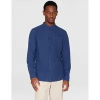 KnowledgeCotton Apparel KnowledgeCotton Apparel Flanellhemd mit Stehkragen - Elder Regular Fit - aus Biobaumwolle, Blau (estate blue), – Produktbild 1 von 1