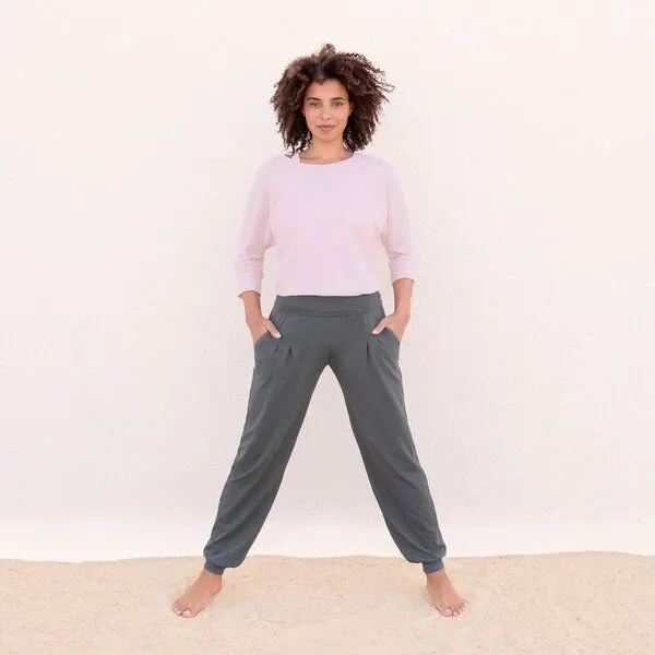 Jaya Jaya SHIRLEY - Damen - lockeres 3/4 Shirt für Yoga und Freizeit aus Biobaumwolle, Cherryblossom/rosa, – Produktbild 1 von 2