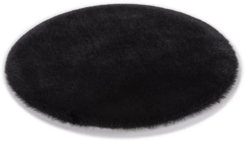 ASTRA Teppich Elda, rund, Höhe: 13 mm, runde Dekofelle im 4 er Set, kuschelweich, Wohnzimmer, Kinderzimmer, Schwarz, – Produktbild 1 von 3