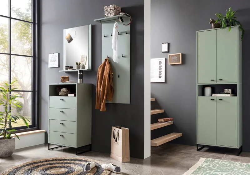 Schildmeyer Midischrank Janne, Midischrank, Made in Germany, B: 60 cm Solide Verarbeitung - Dieses Produkt ist in Deutschland gefertigt, Grün, – Produktbild 1 von 5