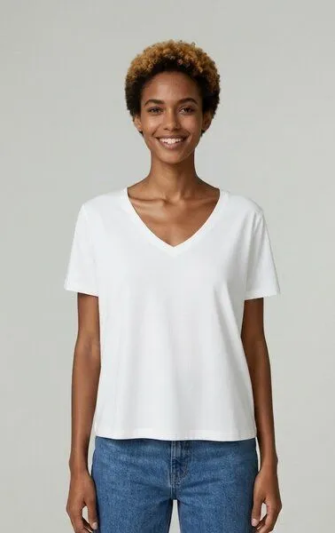 UNIPOLAR UNIPOLAR V-Neck T-Shirt Modell: Island, White, – Produktbild 2 von 2