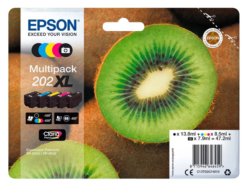 Epson Epson 5er Set Tintenpatronen 202XL schwarz, cyan, magenta, gelb, photo schwarz – Produktbild 1 von 2