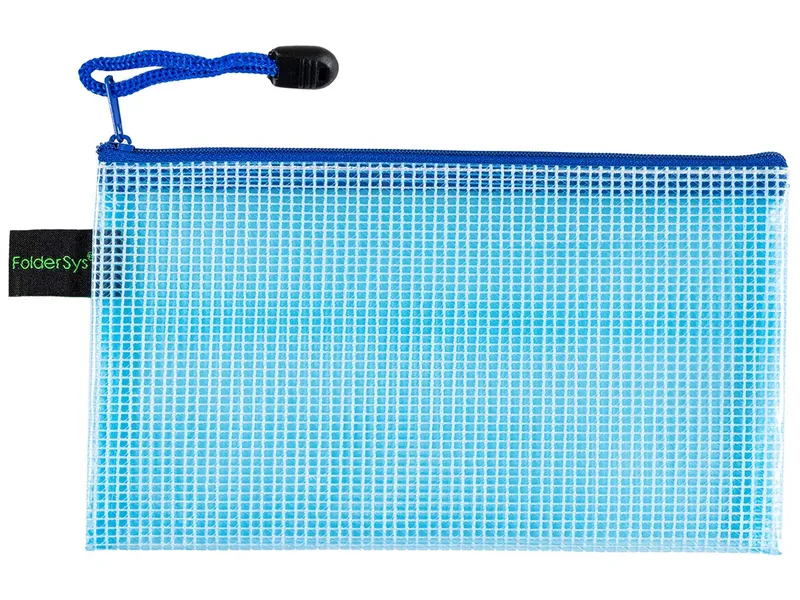 FolderSys FolderSys Kleinkram-Beutel mit Reißverschluss, DIN lang, EVA, Blau transparent, – Produktbild 1 von 2