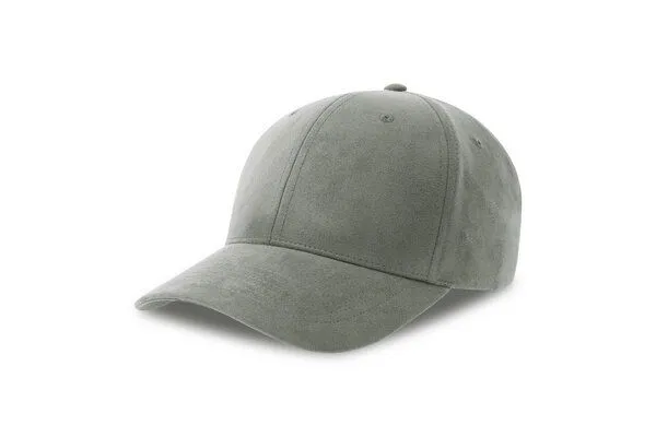 Atlantis Headwear Atlantis Headwear Cap Wildleder Imitat Baseballkappe aus recyceltem Polyester mit verstellbarem Metallverschluss, Grau, – Produktbild 2 von 3