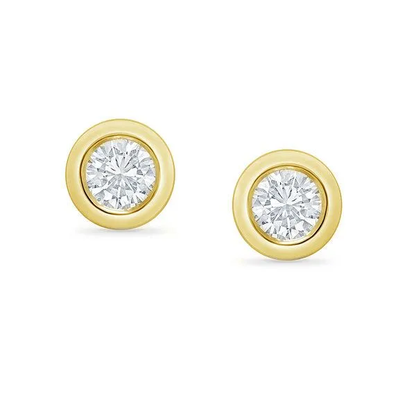 Eppi Eppi Bezelohrstecker aus Gold mit 0.1ct synthetischen Diamanten Viorica, Gelb, – Produktbild 1 von 1