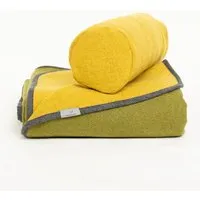 nahtur design nahtur-design Nackenrolle und warme Lodendecke im Set | Kuschelset, Curry/grün, – Produktbild 1 von 1