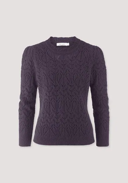 hessnatur hessnatur Pullover Regular aus reinem Alpaka, Dunkle traube, – Produktbild 4 von 4