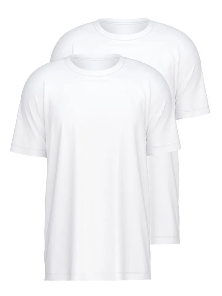 CALIDA CALIDA T-Shirt Natural Benefit (2er Pack) Modern Fit, Single Jersey, Kurzarm, Rundhals-Ausschnitt, Weiß, – Produktbild 1 von 4