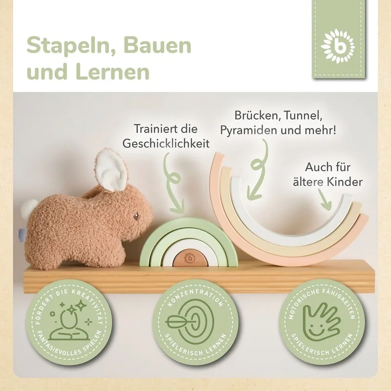 Bieco Bieco Regenbogen Holz - ab 9 Monate, Mehrfarbig, – Produktbild 3 von 3