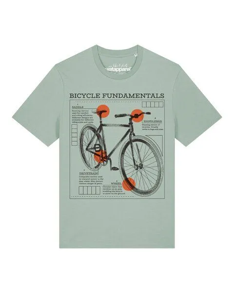 watapparel watapparel T-Shirt Unisex Fahrrad Grundlagen, Aloe, – Produktbild 1 von 2