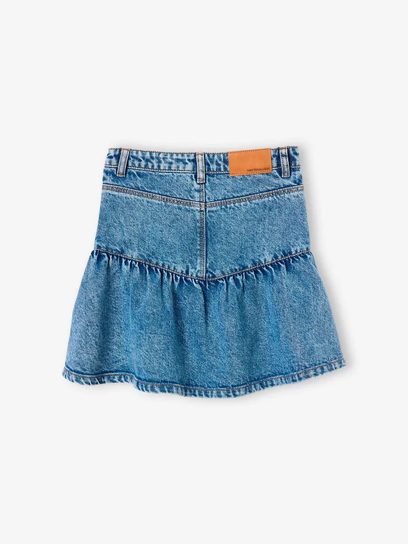 Vertbaudet Jeansrock Mädchen Vintage-Style Bundweite verstellbar, Jeansblau, – Produktbild 4 von 4