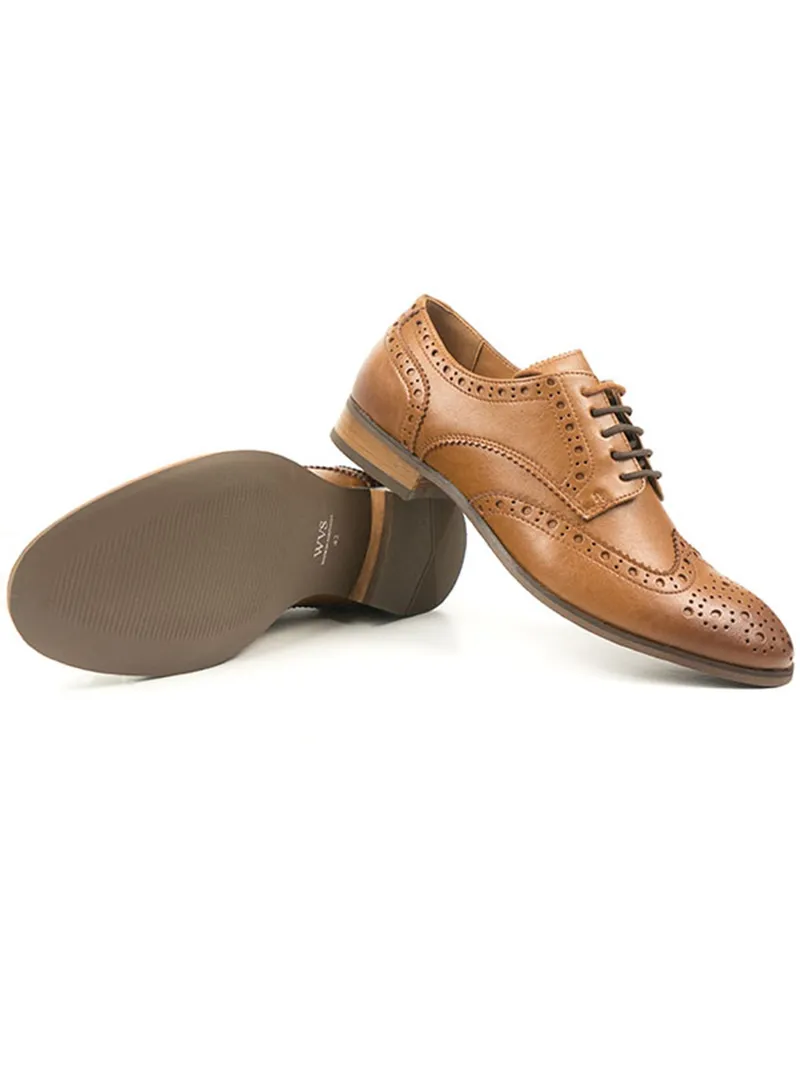 Will's Vegan Store Will's Vegan Store Herren vegan Brogue Oxfords City Wingtip Hellbraun, Hellbraun, – Produktbild 2 von 2