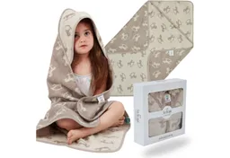 SEI Design Kapuzenhandtuch Kapuzentuch 80x80 Babyhandtuch mit Kapuze, Frottee (Liebevoll verpackt in einem hochwertigen Geschenkkarton – ideal zum Verschenken), 100% Organic Bio Baumwolle, Ideal als Badeponcho und Kuscheldecke – Produktbild 1 von 1