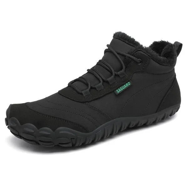 SAGUARO SAGUARO Barfuß-Schuhe vegan Winter-Stiefel warm & weich gefüttert, Schwarz 0167, – Produktbild 3 von 4