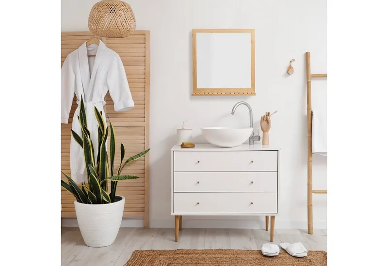RELAXDAYS RELAXDAYS Wandspiegel Bambus Wandspiegel mit Ablage (1-St), Braun, – Produktbild 2 von 5
