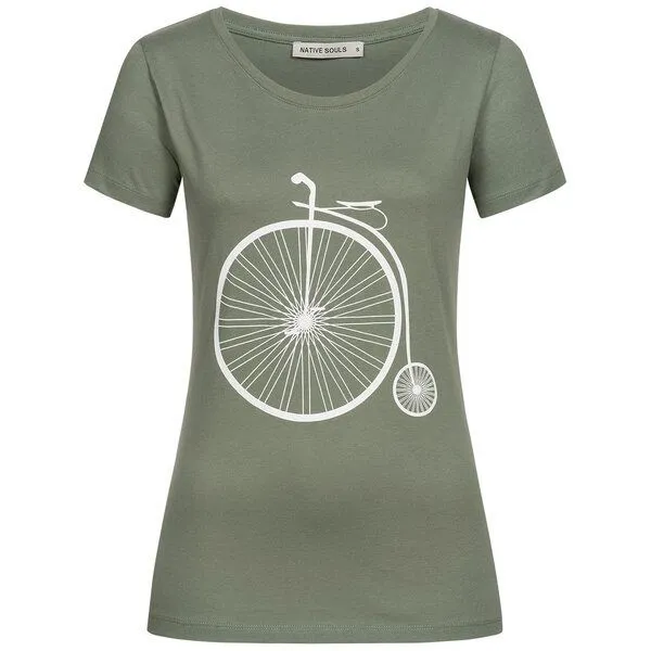 NATIVE SOULS NATIVE SOULS T-Shirt Damen - Retro Bike, Moss green, – Produktbild 1 von 1