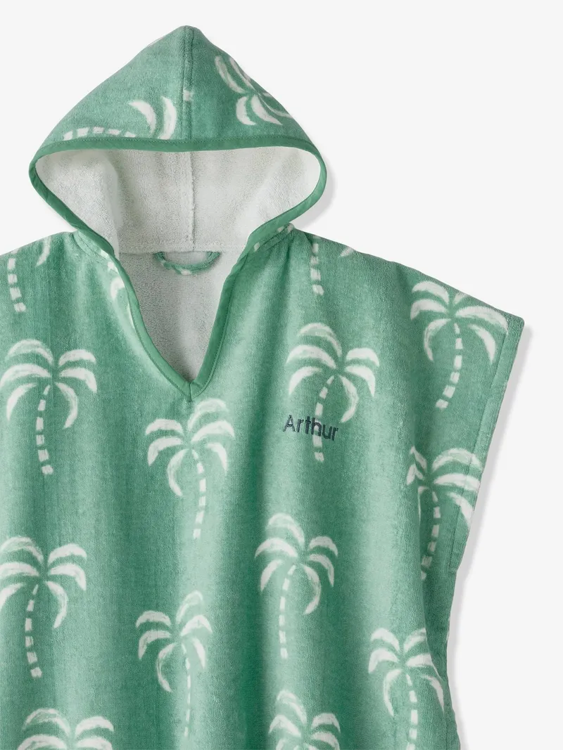 Vertbaudet Kinder Badeponcho personalisierbar, Mintgrün, – Produktbild 4 von 4