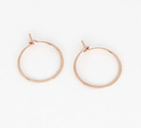 BELLYBIRD Jewellery BELLYBIRD Jewellery CREOLEN - Kreis, gehämmert, S/M/L, Rosé vergoldet, – Produktbild 2 von 4