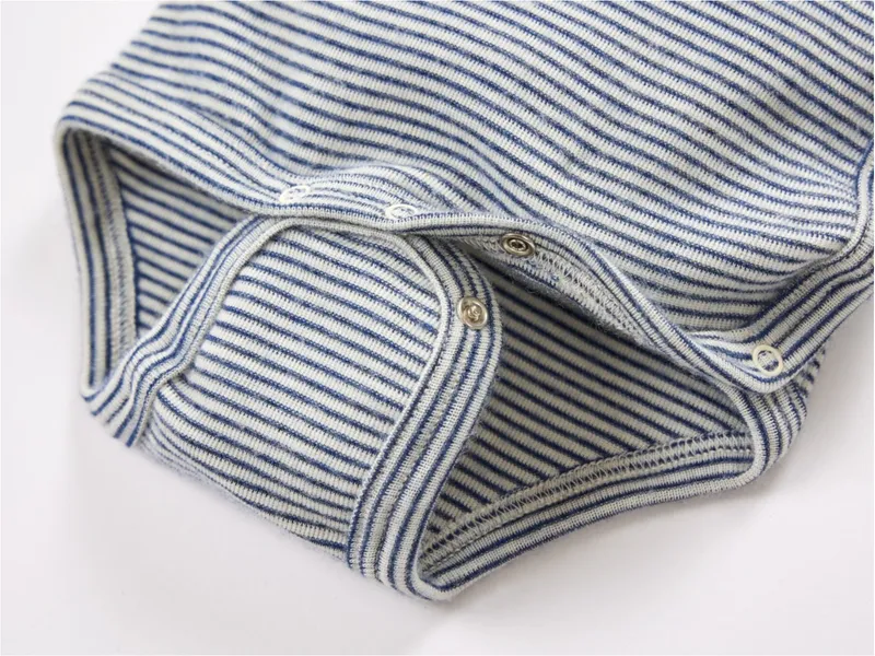 Lilano Lilano Baby Wickelbody Langarm Wolle Seide blau-geringelt Gr.56, Blau, – Produktbild 2 von 2