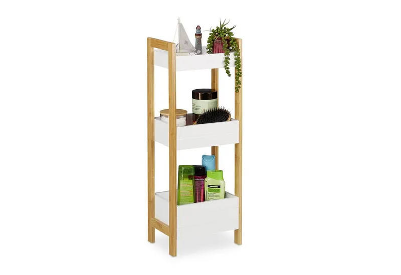 RELAXDAYS RELAXDAYS Badregal mit 3 Körben, 3-tlg., Braun, – Produktbild 1 von 5