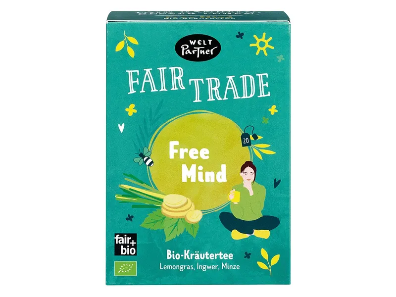weltPartner WeltPartner Bio-Kräutertee "Free Mind Ingwer-Lemongras mit Minze", 20 Stk. – Produktbild 1 von 1