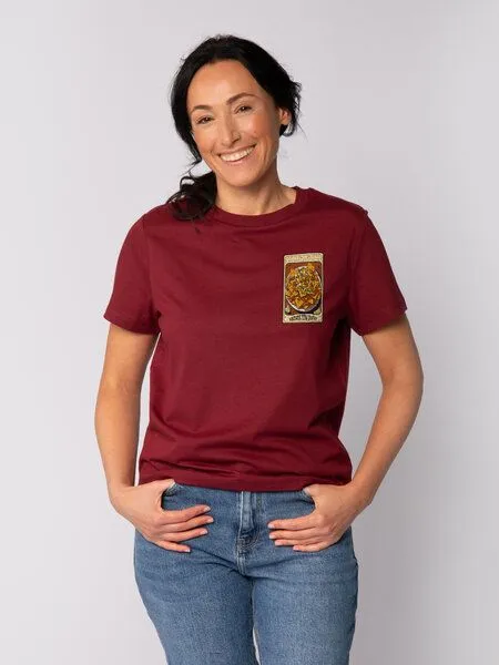 watapparel watapparel T-Shirt Frauen Tarot Nachos, Burgundy, – Produktbild 1 von 3