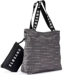 Elbsand Elbsand Shopper Strandtasche, Badetasche, Saunatasche, Wellnesstasche, Einkaufstasche, Schultertasche aus weichem Material mit modischem Logo Print VEGAN – Produktbild 1 von 1