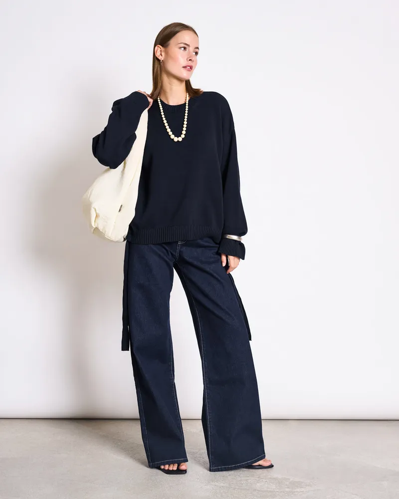 JAN N JUNE JAN 'N JUNE Damen vegan Pullover Caper Nightfall Blue, Extra dunkelblau, – Produktbild 1 von 2