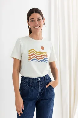 TWOTHIRDS TWOTHIRDS Damen vegan T-Shirt Alcudia Sunrise White – Produktbild 1 von 1
