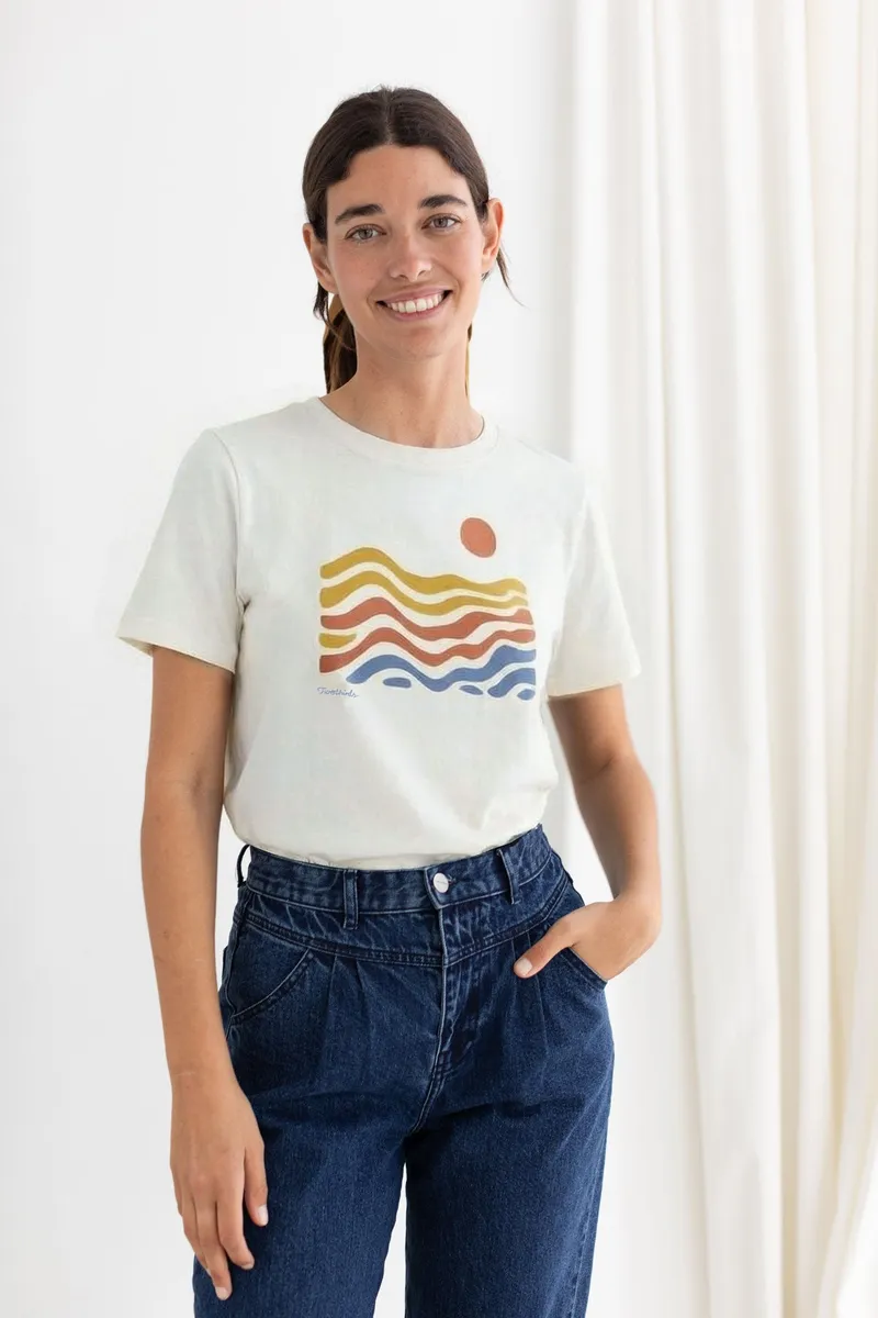 TWOTHIRDS TWOTHIRDS Damen vegan T-Shirt Alcudia Sunrise White, Weiß, – Produktbild 1 von 2