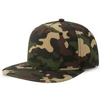 Atlantis Headwear Atlantis Headwear Atlantis recycelte Flat-Cap mit Kunststoffverschluss, Camouflage/schwarz, – Produktbild 1 von 1