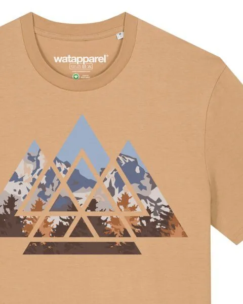 watapparel watapparel T-Shirt Unisex Geometric Landscape, Latte, – Produktbild 3 von 3