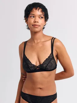 erlich textil erlich textil Fluid Lace bügelloser Cut-Out Bralette mit Spitze aus recyceltem Polyamid, made in Europe – Produktbild 1 von 1