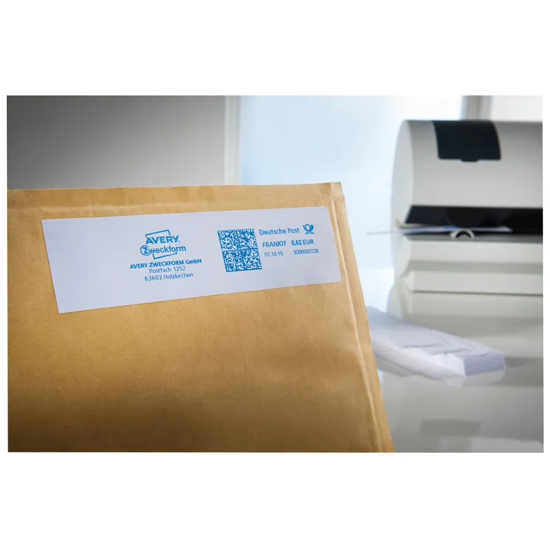 Avery Zweckform Avery Zweckform Frankier-Etiketten 163 x 43 mm, doppelt, 1.000 Stk. – Produktbild 1 von 4