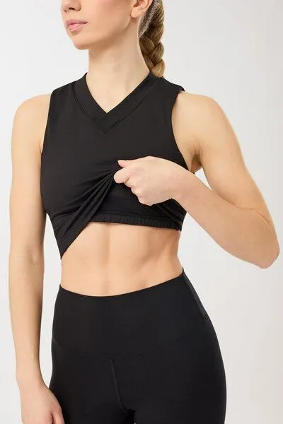mandala Mandala Cropped V-Neck, Black (schwarz), – Produktbild 4 von 4