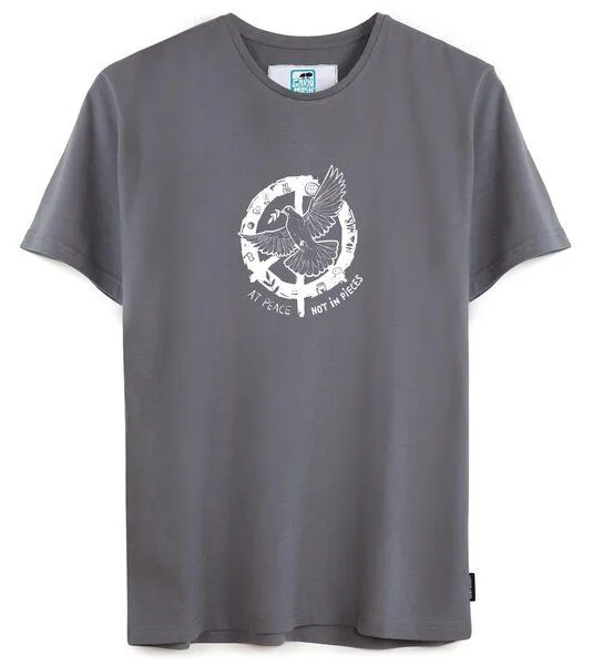Gary Mash GARY MASH T-Shirt At Peace aus Bio-Baumwolle, Grau, – Produktbild 3 von 4