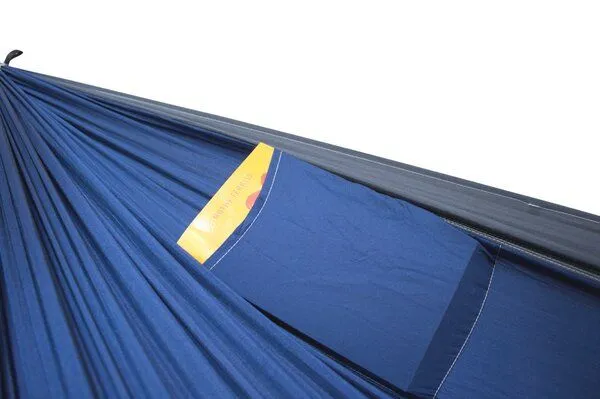 Hideaway Outfitters Hideaway Outfitters Doppel Reisehängematte aus atmungsaktiver Fallschirmseide inklusive Baumgurte und Karabiner, Blau-grau, – Produktbild 4 von 4