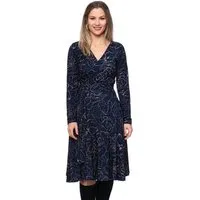 Ingoria Ingoria AVA wendbares Wickelkleid Langarm-Arm mit schwingendem Rock (Print), Golden lotus, – Produktbild 1 von 1
