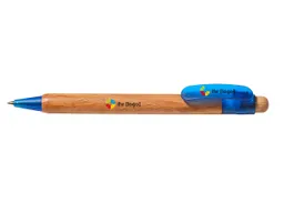 Memo PEFC-zert. Holz-Druckkugelschreiber 'Prisma wood' blau trans. Funktion – Produktbild 1 von 1