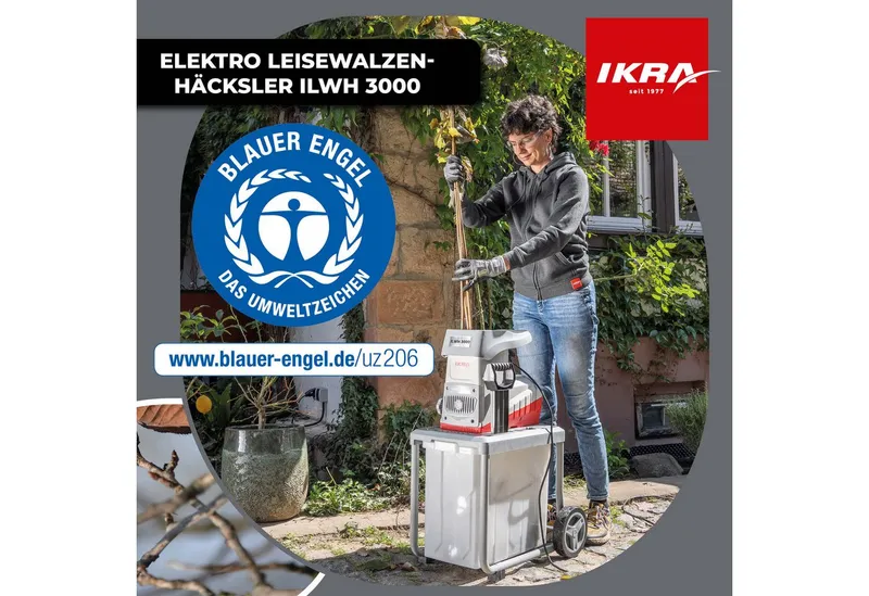 ikra GmbH Häcksler ILWH 3000, 4,5 cm max. Astdurchmesser, 3000 Watt, Walzentechnik, Siegel Blauer Engel – Produktbild 2 von 5