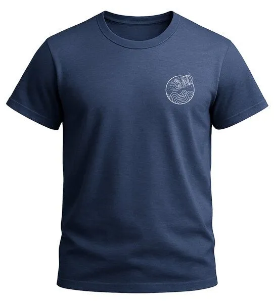 vis wear vis wear Qualle zwischen Ozean und Wellen - Unisex Organic T-Shirt, Navy, – Produktbild 4 von 4