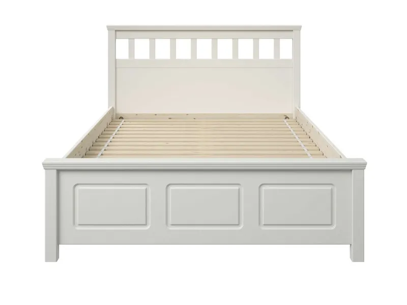 OTTO home Bett Tillian, Bettgestell, Doppelbett, Bettkasten optional, Made in EU (Liegefläche 140x200cm), aus massiver Kiefer in Kombination mit MDF, FSC®, inklusive Lattnerost, Weiß, – Produktbild 4 von 5