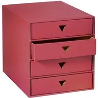 Schubladenbox "Color" DIN A4 mit 4 Schüben rot – Produktbild 1 von 1