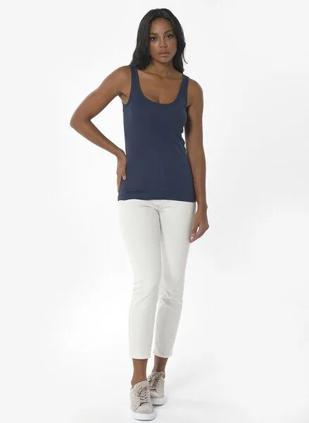 ORGANICATION ORGANICATION Geripptes Basic Top aus Bio-Baumwolle, Blau(navy), – Produktbild 2 von 4
