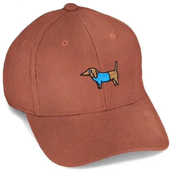 LIGARTI Bestickte Cord Cap – Steffen der Dackel – LIGARTI Tiermanufaktur, Terracotta, – Produktbild 1 von 4