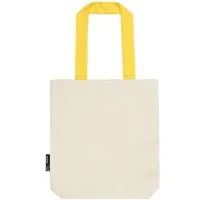 Neutral Neutral® Baumwolltasche Einkaufstasche Shopper Kontrastfarbene Henkel, Natur/gelb, – Produktbild 1 von 1