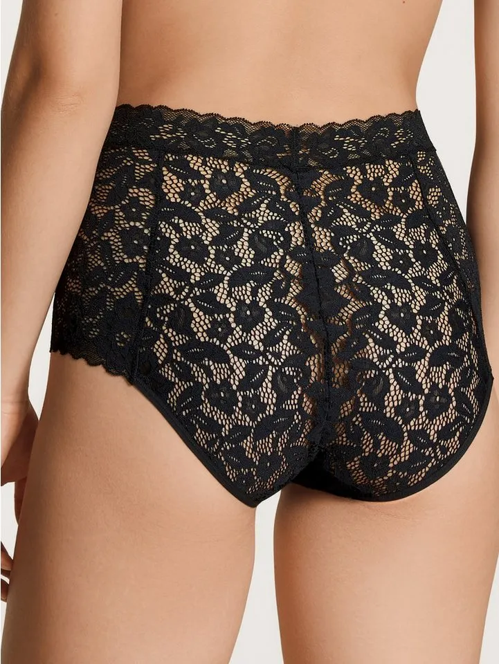 CALIDA CALIDA Taillenslip Natural Comfort Lace Damen (1-St) weiche Spitze, elastisch und mit breitem Bund, Schwarz, – Produktbild 3 von 5