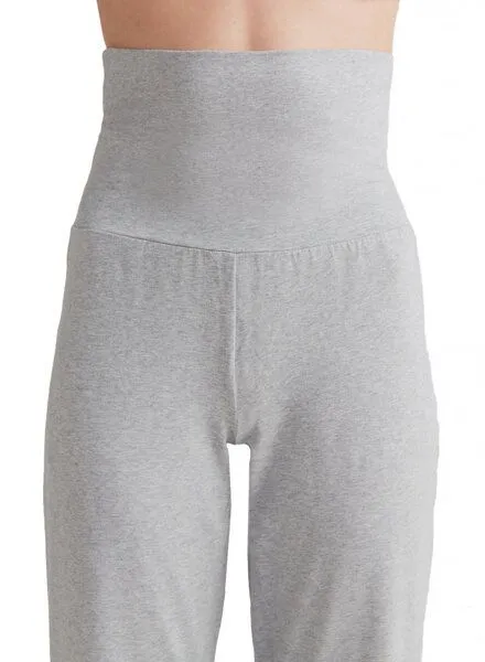 Leela Cotton Leela Cotton Damen Fitnesshose Bio-Baumwolle 1726, Grau-melange, – Produktbild 1 von 4